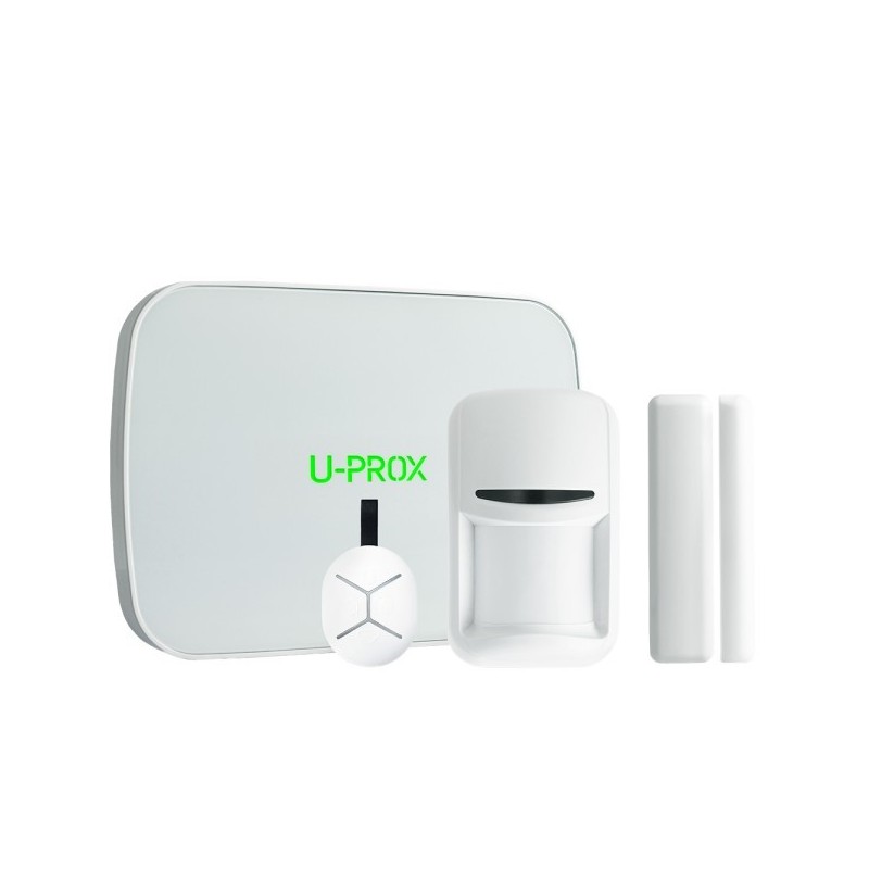 Funk-Alarmzentralen-Set, 250 ML, inkl. PIR-Bewegungsmelder, Magnetkontakt und Handsender, weiß