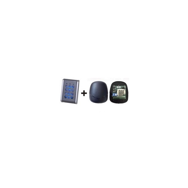 XPR Set: Controller VI200 & Codeschalter, Metalltasten, Inox, Aufputz