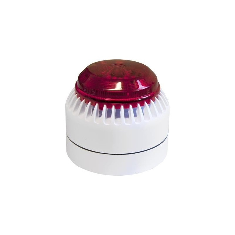 Akust./Optischer Signalgeber AOS BUS - AP-Kunststoffgehäuse,weiß,Blitzlampe rot