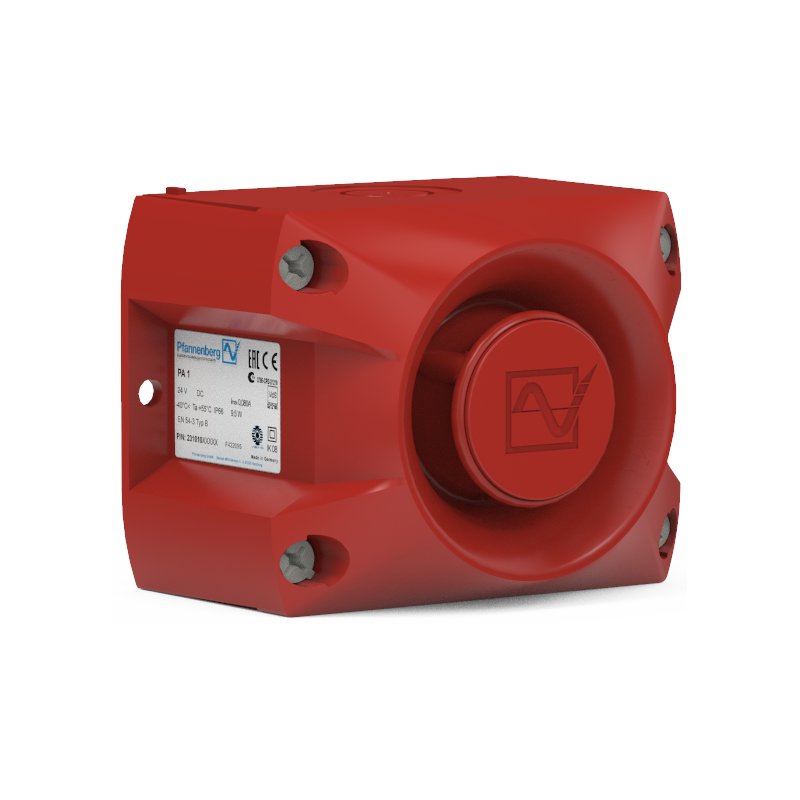 Akustischer Signalgeber PA 1, rot, 105 db(A) @ DIN-TON