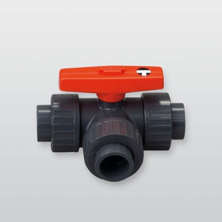 Tristranski kroglični ventil MV 25 PVC