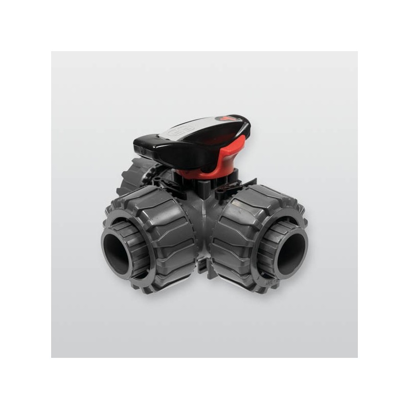 Drei-Wege-Kugelhahn MV 25 PVC SH