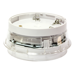 Adressierbarer, ringbusgespeister kombinierbarer Meldersockel- Alarmgeber mit integriertem Isolator