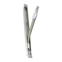 Verdeckter Kabelübergang M119015 - Edelstahl, L 258 mm für Türfalz