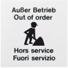 Kunststoffschild „Außer Betrieb“ 80x80mm f. große MCP’s 7047XX,7048XX,70490X