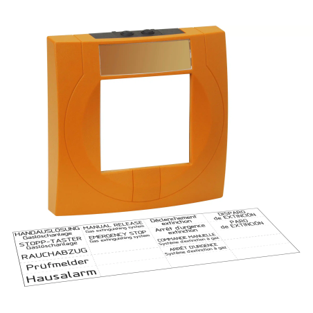 Handmelder Gehäuse, orange mit Glas, orange, ähnlich RAL 2011