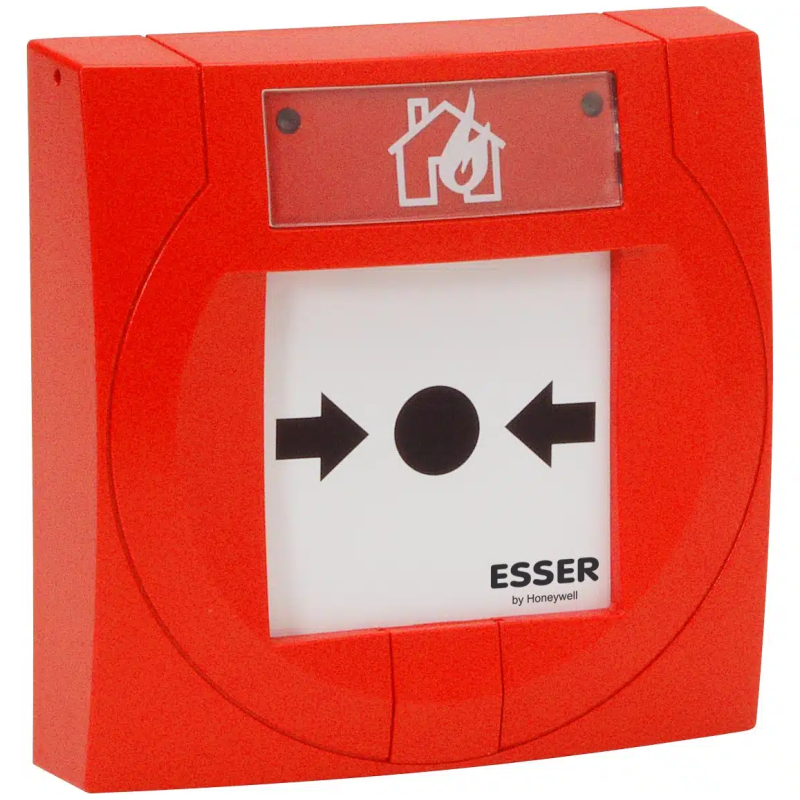 Standard Handmelder kompakt, rot mit Glas, ESSER