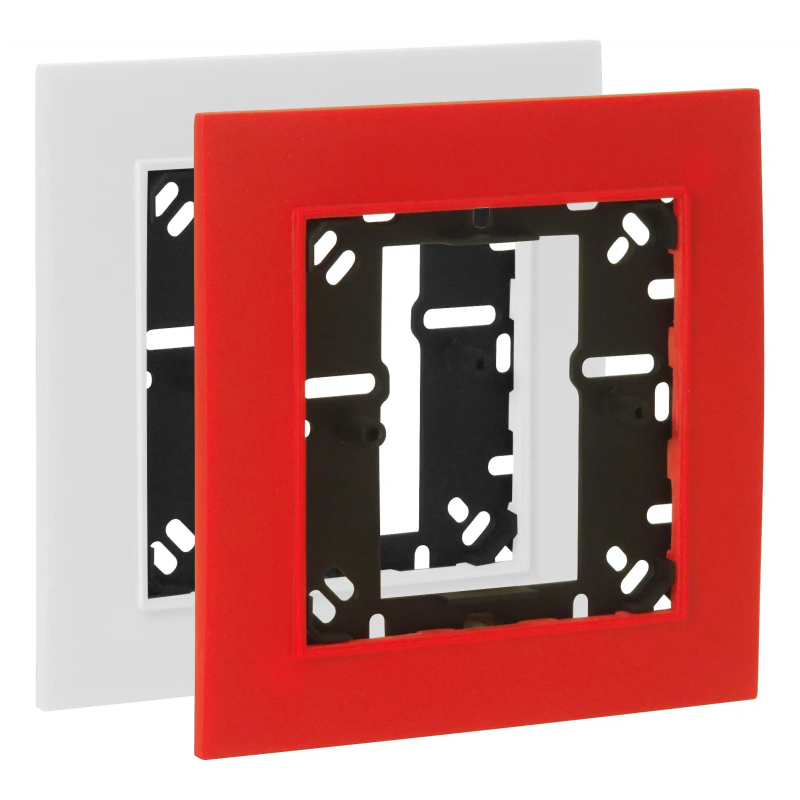 Montagerahmen für kleine Handmelder rot und weiß