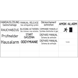 Universelle Beschriftungsfeldfolie für große Handmelder ABS, schwarz, VPE=10Stk.