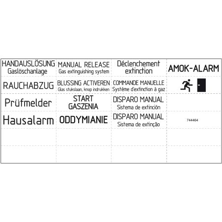 Universelle Beschriftungsfeldfolie für große Handmelder ABS, schwarz, VPE=10Stk.