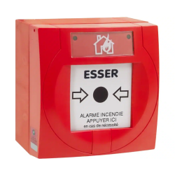 IQ8 Handmelder kompakt, rot mit Kunststoffscheibe/Trenner, ESSER G205132