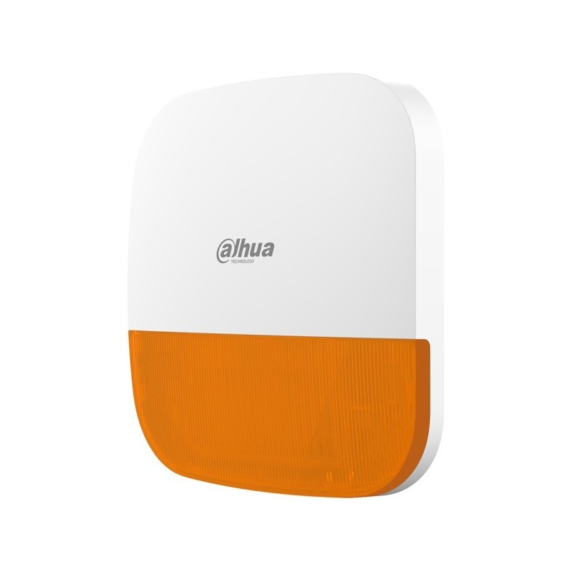 Funk-Außensirene, orange Kalotte, Grad 2, weiß, IP65, 110db