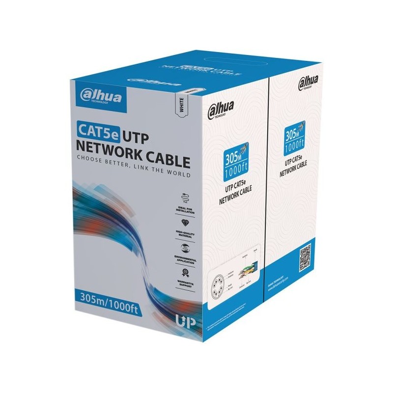 CAT5e U/UTP-Kabel, 305 m, weiß