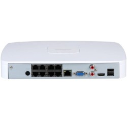 IP-PoE-Rekorder, 8 Kanäle IP, 8 Kanäle PoE, 1x SATA á 20 TB, 1U, weiß