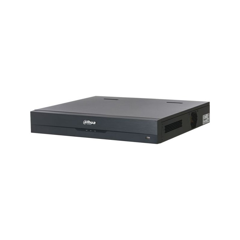 IP-PoE-Rekorder, 24 Kanäle IP, 24 Kanäle PoE, 4x SATA à 20 TB, 1.5U, schwarz