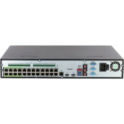 IP-PoE-Rekorder, 24 Kanäle IP, 24 Kanäle PoE, 4x SATA à 20 TB, 1.5U, schwarz