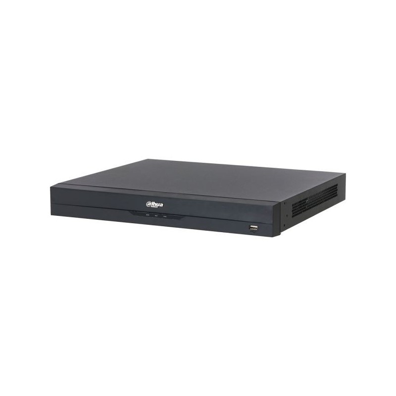 IP-PoE-Rekorder, 32 Kanäle IP, 16 Kanäle PoE, 2x SATA à 20 TB, 1U, schwarz
