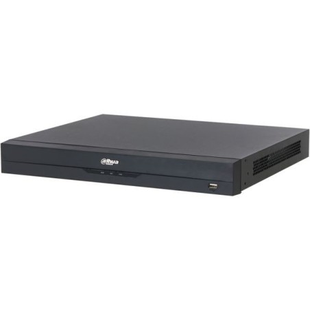 IP-PoE-Rekorder, 32 Kanäle IP, 16 Kanäle PoE, 2x SATA à 20 TB, 1U, schwarz