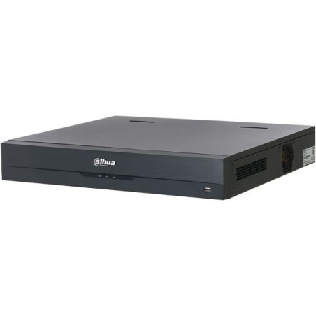 IP-PoE-Rekorder, 16 Kanäle IP, 16 Kanäle PoE, 4x SATA à 20 TB, 1.5U, schwarz