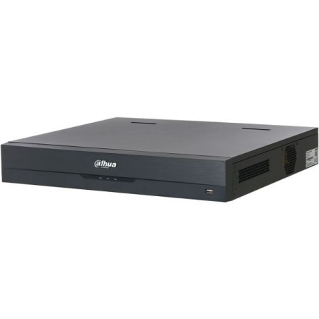 IP-PoE-Rekorder, 64 Kanäle IP, 16 Kanäle PoE, 4x SATA à 20 TB, 1.5U, schwarz
