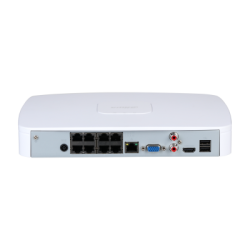 Dahua IP-PoE-Rekorder, 8 Kanäle, 8x PoE, max. 12MP, WizSense, H.265+, 1 SATA à 10TB