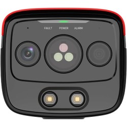 IP-Thermal-Bullet-Kamera, Flame Detection, 5 MP, 3,2/4 mm, IR 50 m, IP67, rot, schwarz