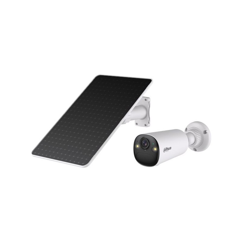 IP-WLAN-Bullet-Kamera, 4 MP, 2,1 mm, IR 15 m, mit Solarpanel, inkl. Akku 6,5 Ah, IP66, weiß