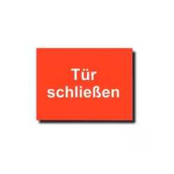 Aufkleber rot, bedruckt für Auslösetaster