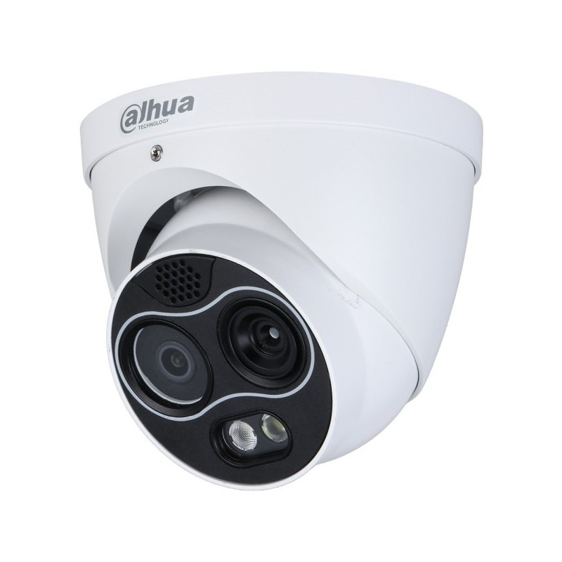 Dahua IP-Thermal-Eyeball-Kamera, 4MP, 3,5/4 mm, IR 30m, IP67, weiß