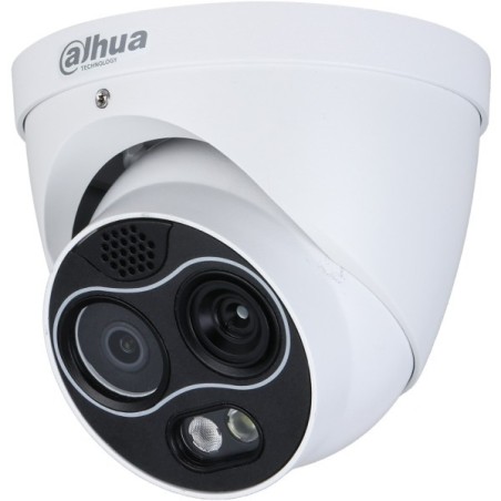 Dahua IP-Thermal-Eyeball-Kamera, 4MP, 3,5/4 mm, IR 30m, IP67, weiß