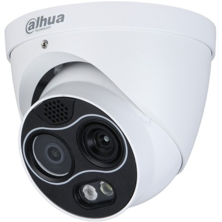 Dahua IP-Thermal-Eyeball-Kamera, 4 MP, 3,5/4 mm, IR 30 m, IP67, weiß