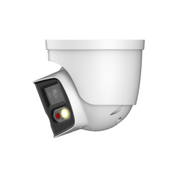 IP-Dual-Lens-Eyeball-Kamera, 2 x 4 MP, TiOC, Splicing, 2,8 mm, IR 25 m, IP67, weiß