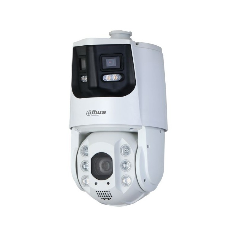 Dahua IP-Dual-Lens-Panorama-PTZ-Dome-Kamera, 2x 4 MP, 2,8/4,8 - 154 mm, IR 200 m, IP66, weiß