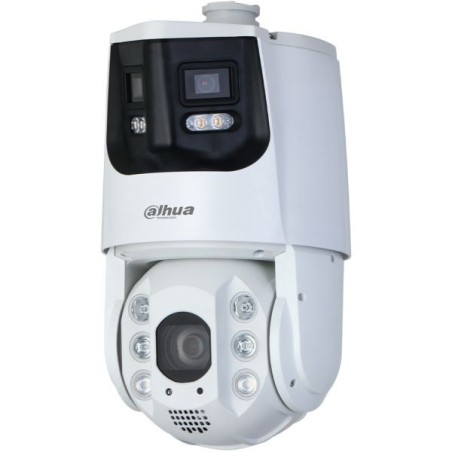 Dahua IP-Dual-Lens-Panorama-PTZ-Dome-Kamera, 2x 4 MP, 2,8/4,8 - 154 mm, IR 200 m, IP66, weiß