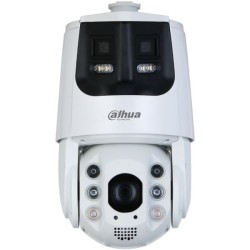 Dahua IP-Dual-Lens-Panorama-PTZ-Dome-Kamera, 2x 4 MP, 2,8/4,8 - 154 mm, IR 200 m, IP66, weiß
