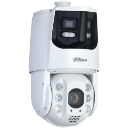 Dahua IP-Dual-Lens-Panorama-PTZ-Dome-Kamera, 2x 4 MP, 2,8/4,8 - 154 mm, IR 200 m, IP66, weiß