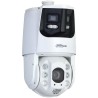 Dahua IP-Dual-Lens-Panorama-PTZ-Dome-Kamera, 2x 4 MP, 2,8/4,8 - 154 mm, IR 200 m, IP66, weiß