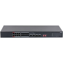 PoE-Switch, 18 Ports, 16 Ports PoE, 2 Ports SFP, 250 m, unmanaged, Desktop, Rack