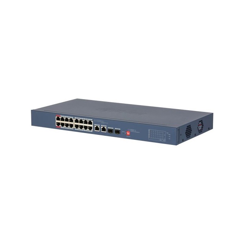 PoE-Switch, 18 Ports, 16 Ports PoE, 2 Ports SFP, 250 m, cloud managed, Desktop, Rack