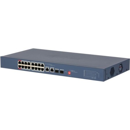 PoE-Switch, 18 Ports, 16 Ports PoE, 2 Ports SFP, 250 m, cloud managed, Desktop, Rack