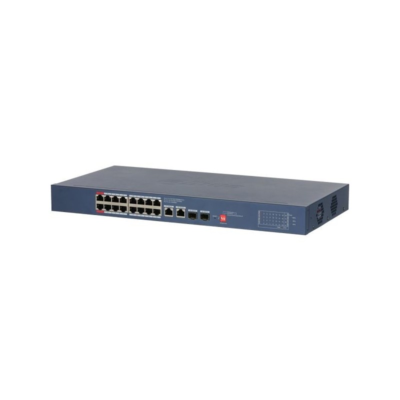 PoE-Switch, 20 Ports, 16 Ports PoE, 2 Ports SFP, 250 m, cloud managed, Desktop, Rack