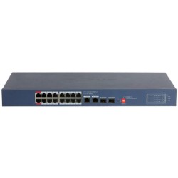 PoE-Switch, 20 Ports, 16 Ports PoE, 2 Ports SFP, 250 m, cloud managed, Desktop, Rack