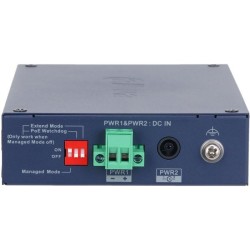 PoE-stikalo, 6 vrat, 4 vrata PoE, 2 vrati SFP, 250 m, upravljanje v oblaku, IP30, IK06, namizni, DIN-Letev