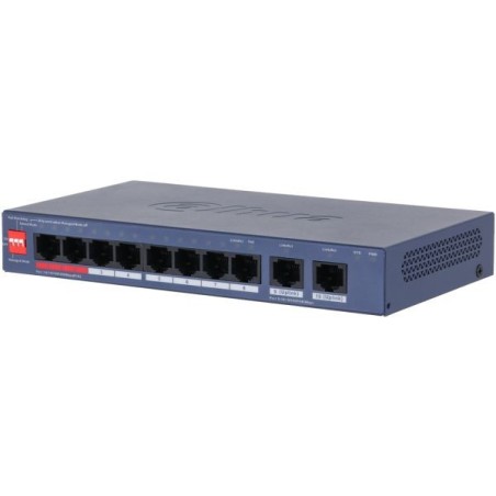PoE-Switch, 10 Ports, 8 Ports PoE, 250 m, cloud managed, Desktop, Wand