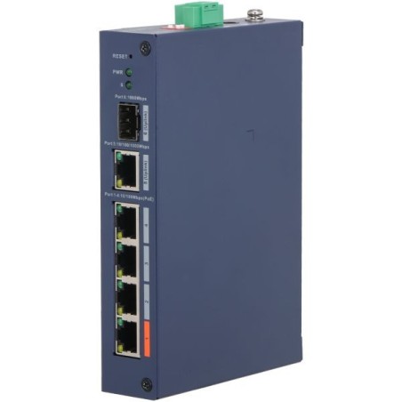 PoE-Switch, 6 Ports, 4 Ports PoE, 1 Port SFP, 250 m, cloud managed, Desktop, DIN-Schiene