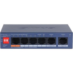 PoE-Switch, 6 Ports, 4 Ports PoE, 250 m, cloud managed, Desktop, Wand