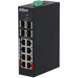 PoE-Switch, 12 Ports, 8 Ports PoE, 250m, managed, Desktop, DIN-Schiene
