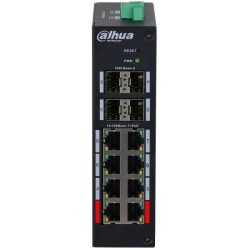 PoE-Switch, 12 Ports, 8 Ports PoE, 250m, managed, Desktop, DIN-Schiene