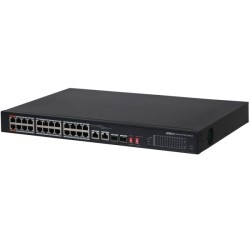 PoE-Switch, 26 Ports, 24 Ports PoE, 2 Ports SFP, 250 m, unmanaged, Desktop, Rack