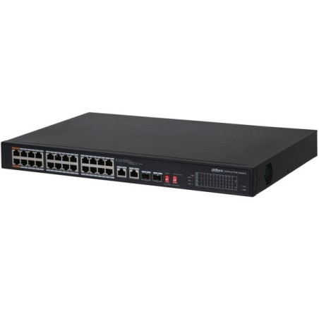 PoE-Switch, 26 Ports, 24 Ports PoE, 2 Ports SFP, 250 m, unmanaged, Desktop, Rack